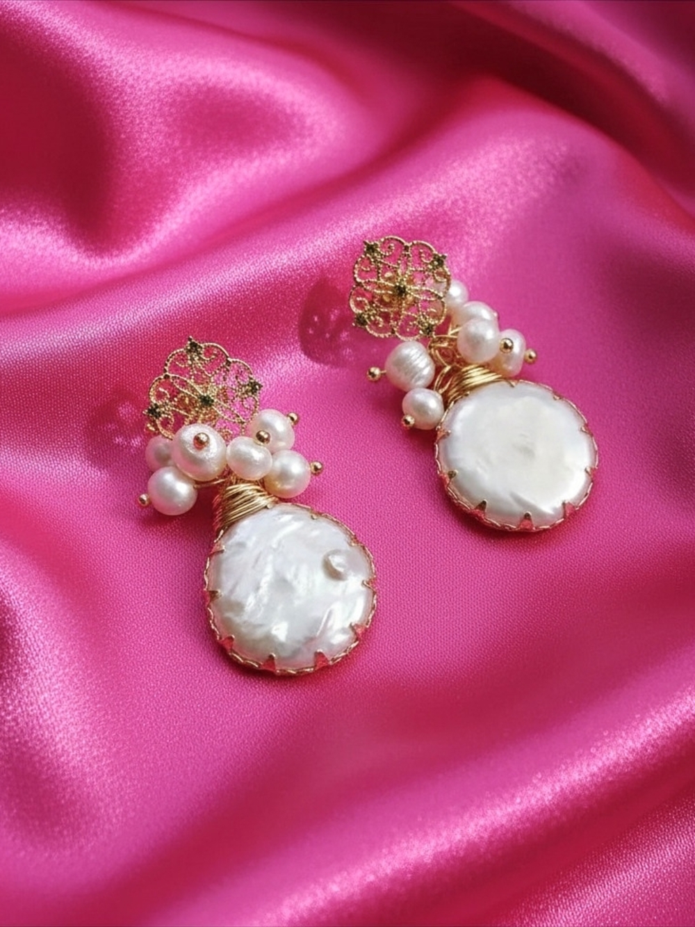 Freshwater‎ Pearl Drop Earrings -Women Jewelry
